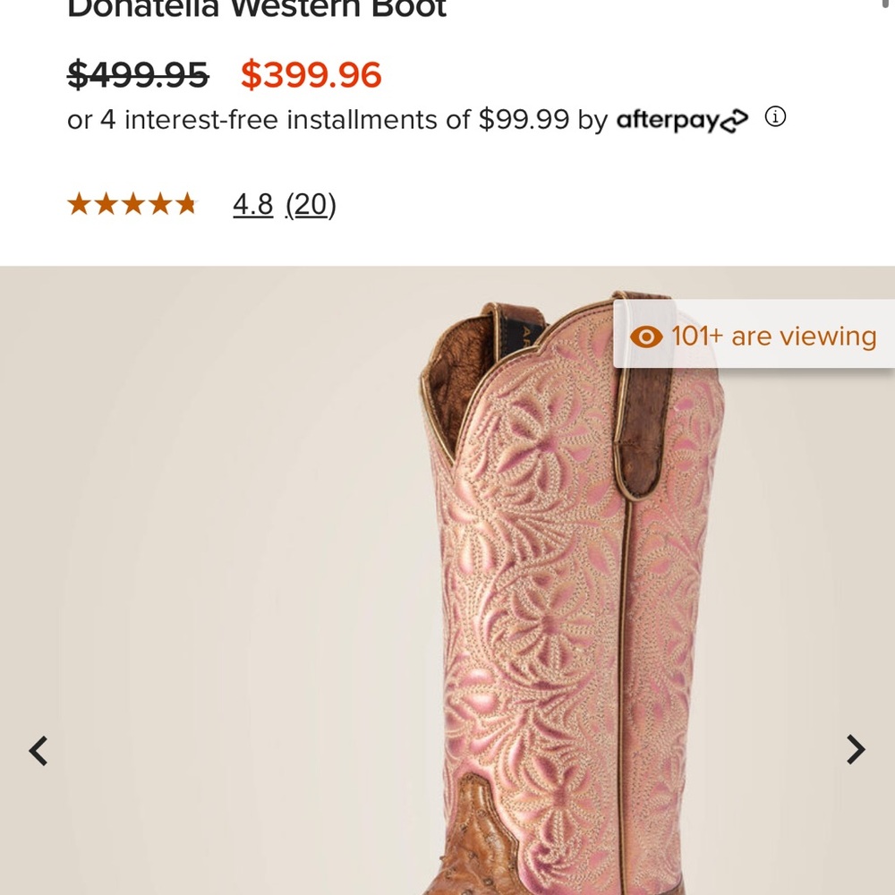 Donatella Pink Western Boot